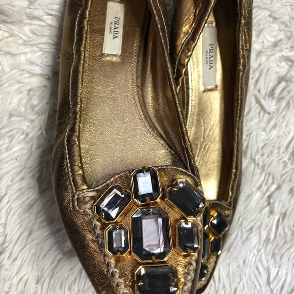 PRADA Rhinestone flats in excellent condition - Picture 8 of 10